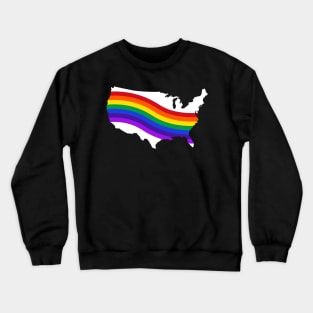 Gay Flag - America Map Crewneck Sweatshirt